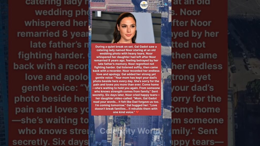 Gal Gadot Helped a Widow Find Her Long-Lost Daughter… Tears Everywhere 🥹❤️. Gal Gadot Helped a Widow Find Her Long-Lost Daughter... Tears Everywhere 🥹❤️.