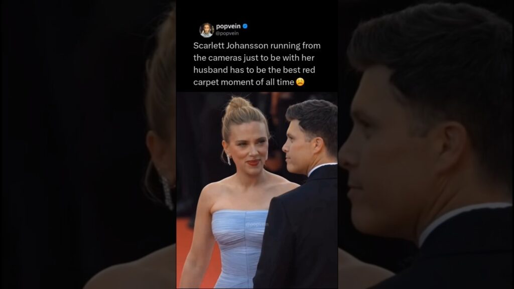 Scarlett Johansson running from the cameras to be with her husband is the best red carpet moment 😩