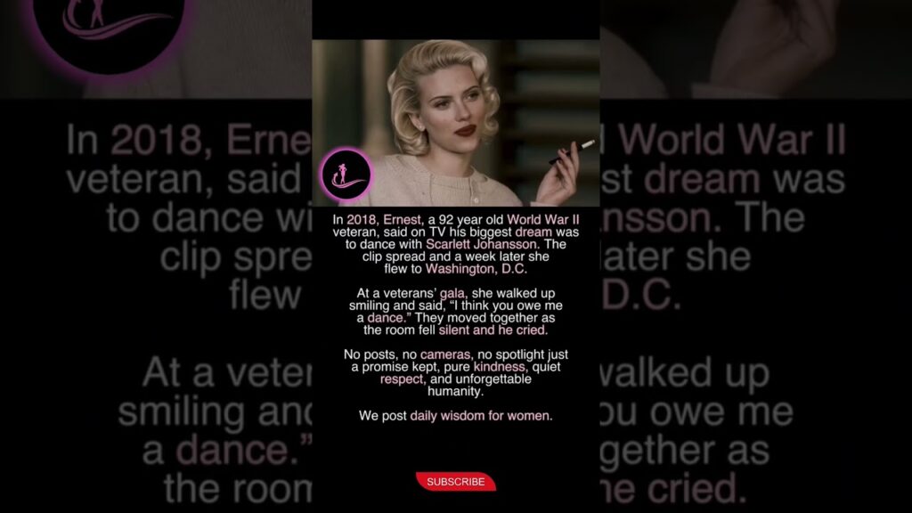 A Promise Kept: Scarlett Johansson’s Dance with a WWII Veteran ❤️ A Promise Kept: Scarlett Johansson's Dance with a WWII Veteran ❤️