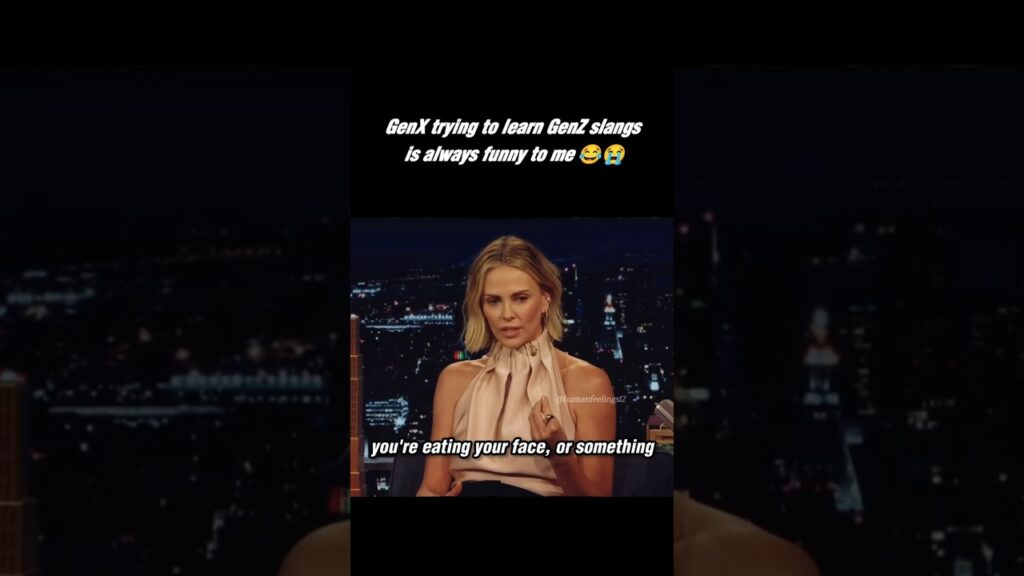 Charlize Theron learns GenZ slangs !! #charlizetheron #jimmyfallon #edit #shorts