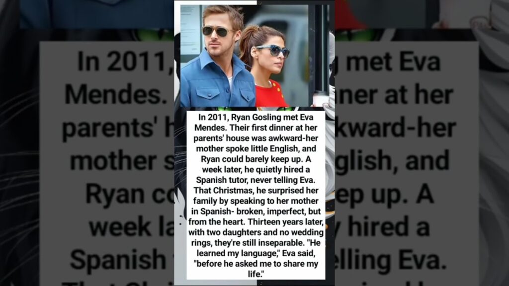 In 2011, Ryan Gosling met Eva Mendes. Their first dinner at her parents' house was awkward-her