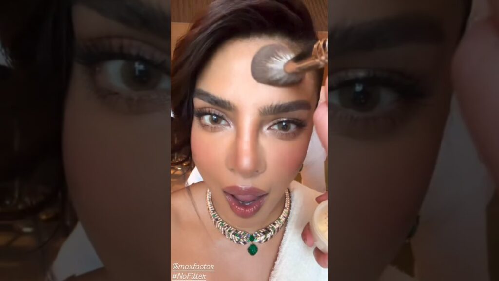 Priyanka Chopra getting ready for the launch of Bvlgari new collection Eclettica 🥰