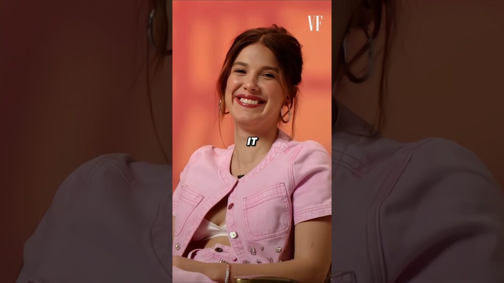 Millie Bobby Brown first kiss behind camera 🥰 #shorts