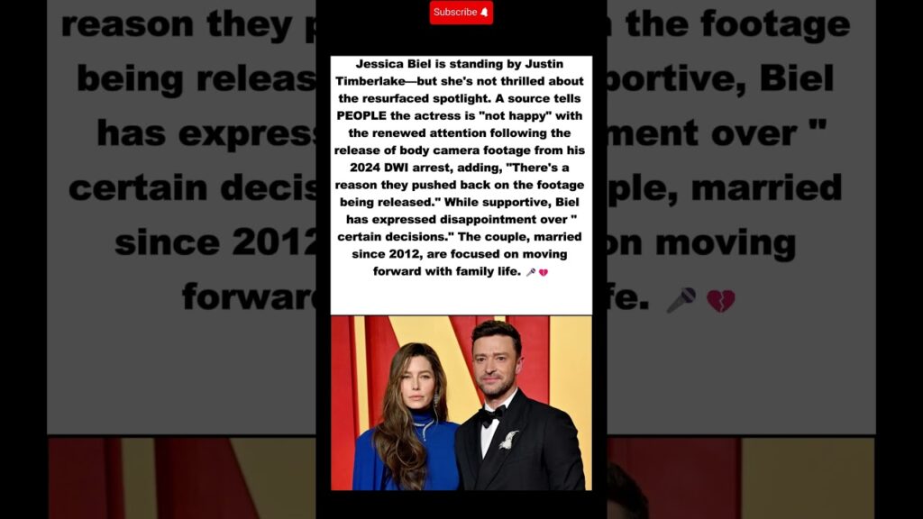 Jessica Biel Not Happy About Justin Timberlake's DWI Footage Release, Source Says She's Disappointed