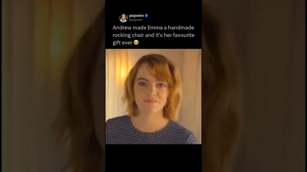 Andrew Garfield made Emma Stone a handmade rocking chair and it's her favourite gift ever 🥹