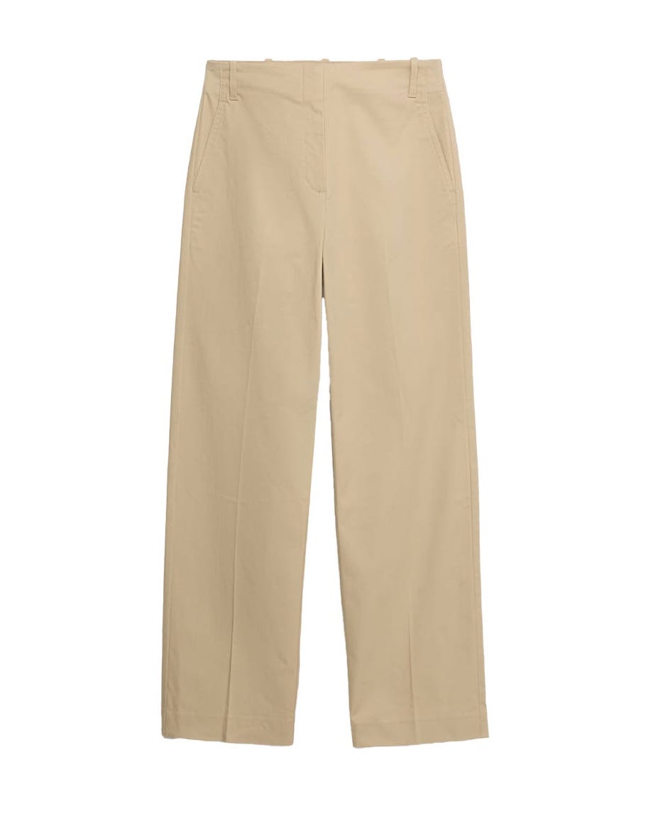 M&S cotton rich straight-leg trousers