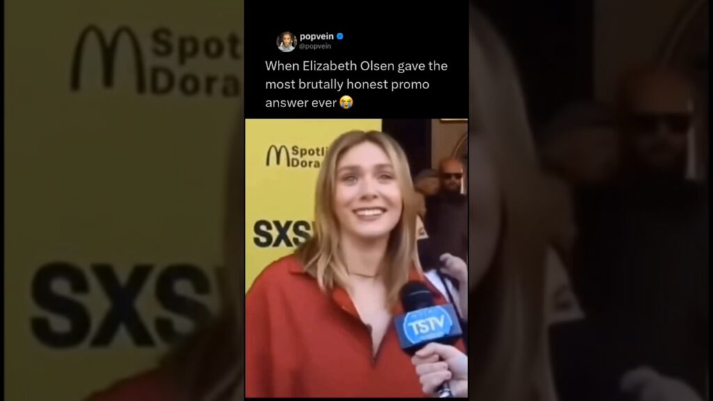 When Elizabeth Olsen gave the most brutally honest promo answer ever 😭 When Elizabeth Olsen gave the most brutally honest promo answer ever 😭