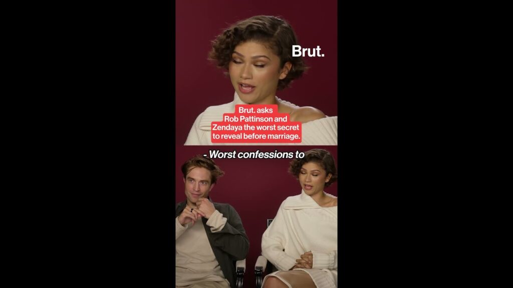 Brut. asks Rob Pattinson and Zendaya the worst secret to reveal before marriage. Brut. asks Rob Pattinson and Zendaya the worst secret to reveal before marriage.