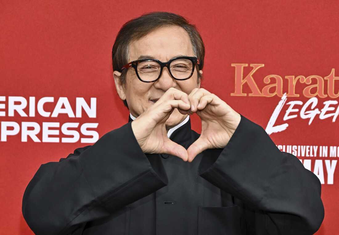Jackie Chan attends the world premiere of "Karate Kid: Legends" at the SVA Theatre on Tuesday, May, 27, 2025, in New York.