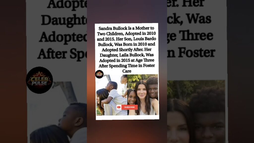 Sandra Bullock adopted her two kids in 2010 & 2015. ❤️👩‍👧‍👦 #shorts #sandrabullock #lovely #viral