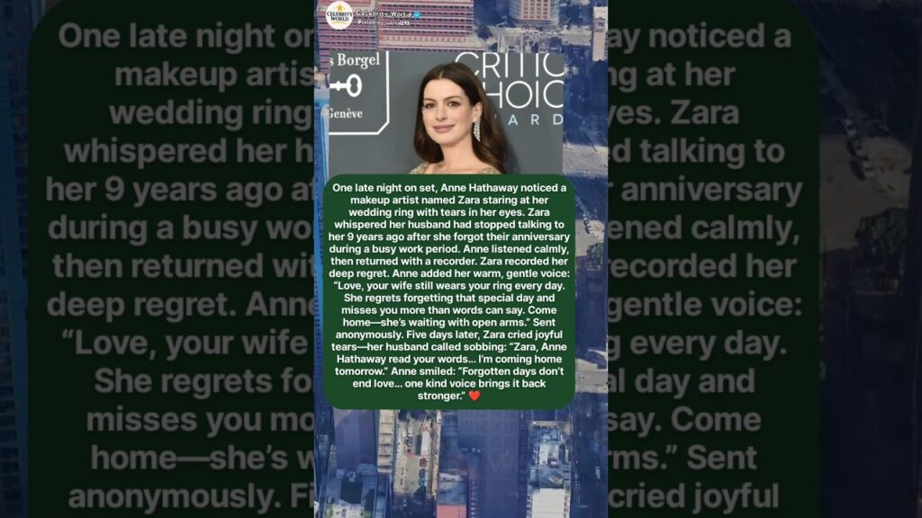 Anne Hathaway Reunited a Husband And Wife After 9 Years... 😭❤️.
