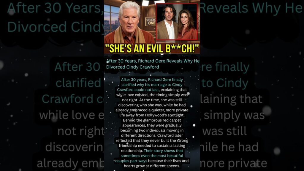 After 30 Years, Richard Gere Reveals Why He Divorced Cindy Crawford #shorts