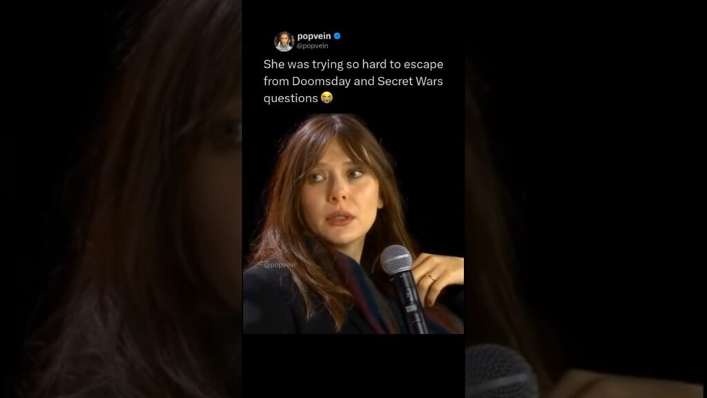 Elizabeth Olsen was trying so hard to escape from Avengers Doomsday and Secret Wars questions 😭