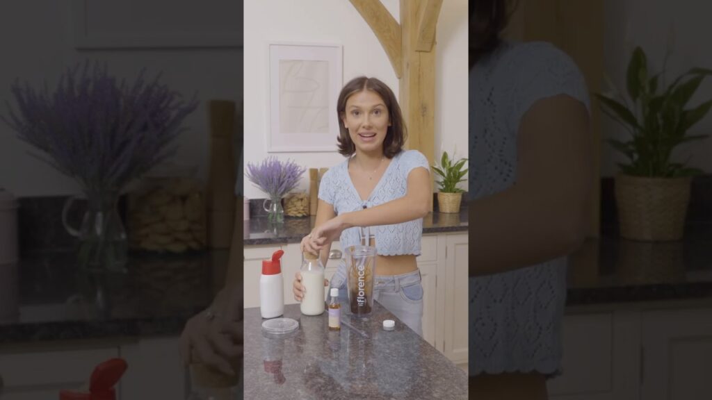 Join Millie as She Shows How to make her perfect fbmc drink🥤 #milliebobby #milly #ytshorts