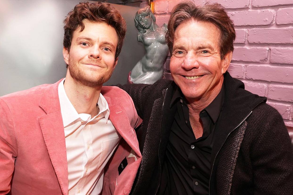 Jack Quaid and Dennis Quaid attend the Golden Globes afterparty in Beverly Hills on Jan. 7, 2024Credit: Eric Charbonneau/Getty