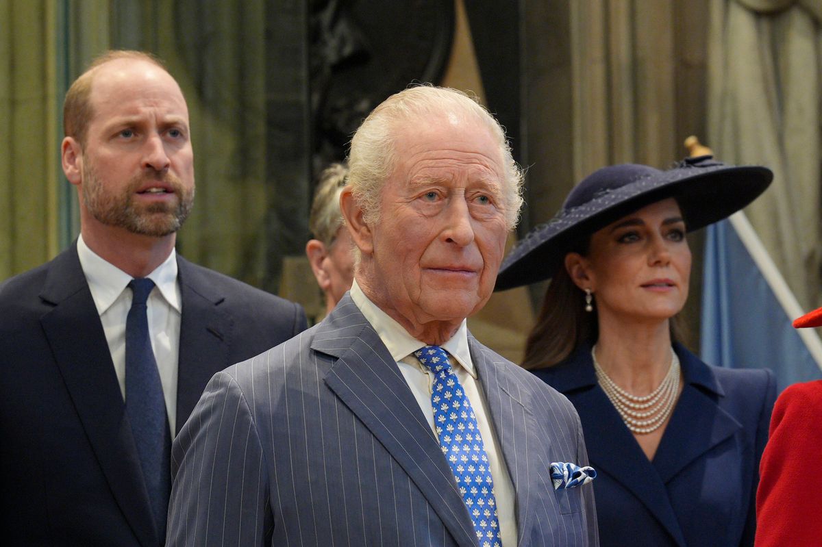 The Prince and Princess of Wales stand behind King Charles at the 2026 Commonwealth Day service at Westminster Abbey