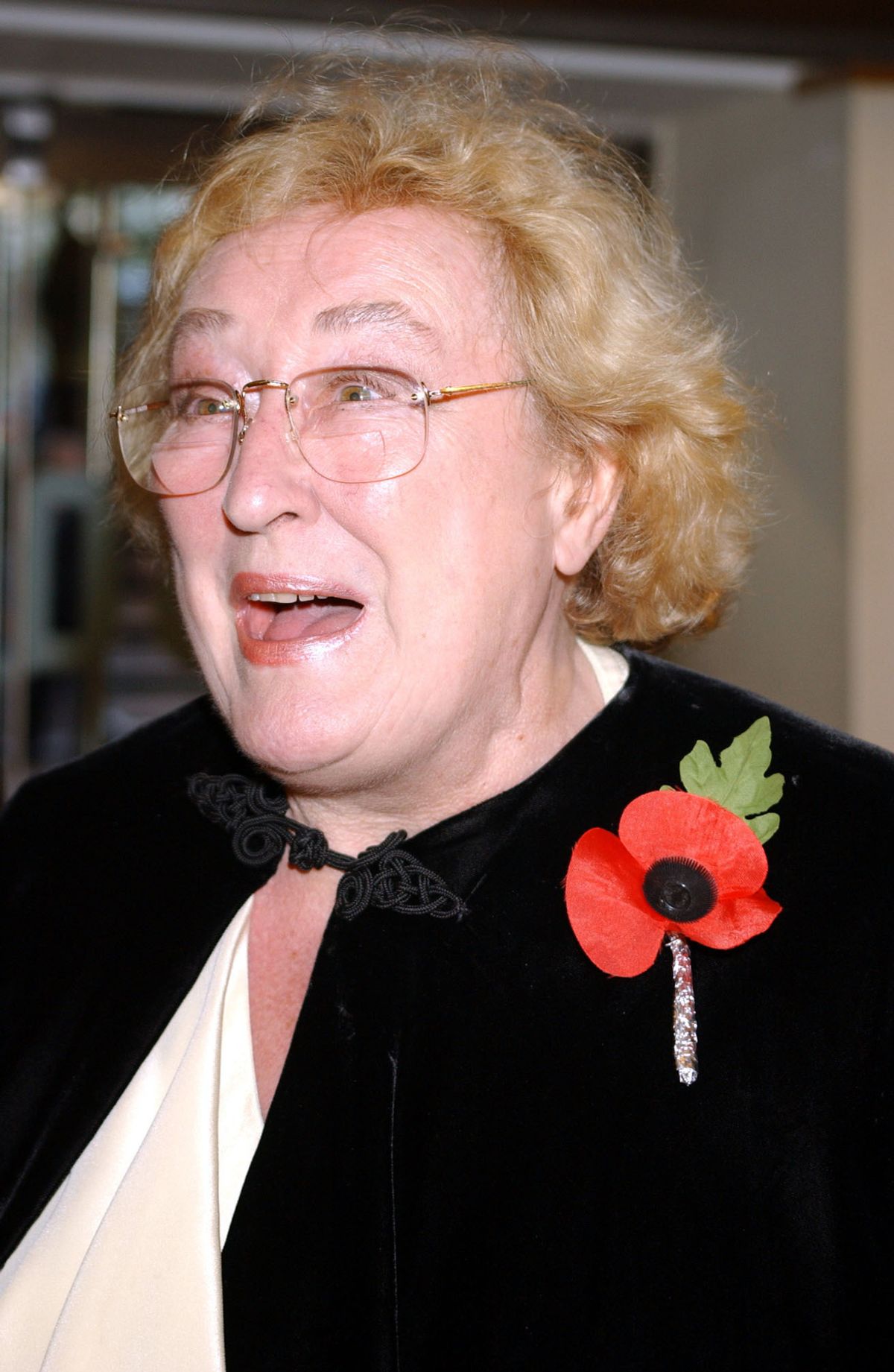 Actress Elizabeth Spriggs arrives for world premiere of 'Harry Potter and the Philosopher's Stone at the Odeon Leicester Square in London.