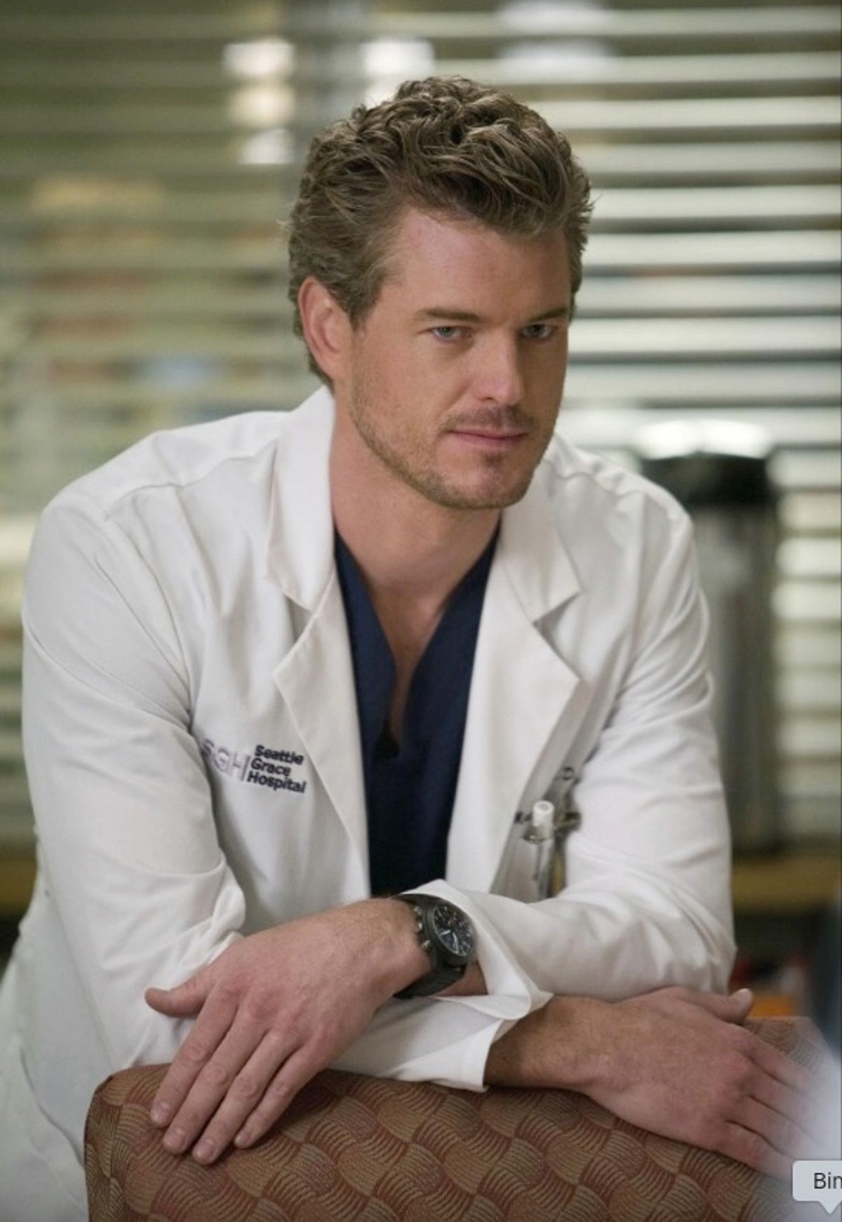 The actor is pictured as Dr Mark Sloan in the medical drama Grey's Anatomy