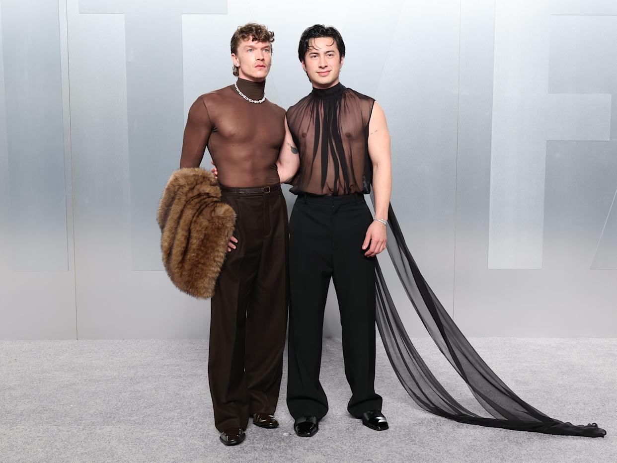 Connor Storrie and Hudson Williams at the 2026 Vanity Fair Oscar Party.