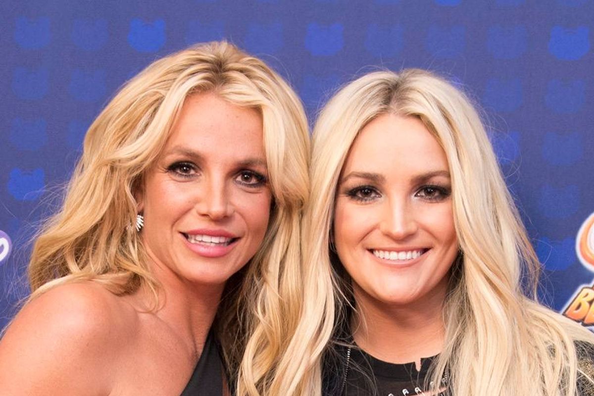 Britney Spears pictured with her younger sister Jamie Lynn Spears at the the 2017 Radio Disney Music Awards in Los Angeles, California