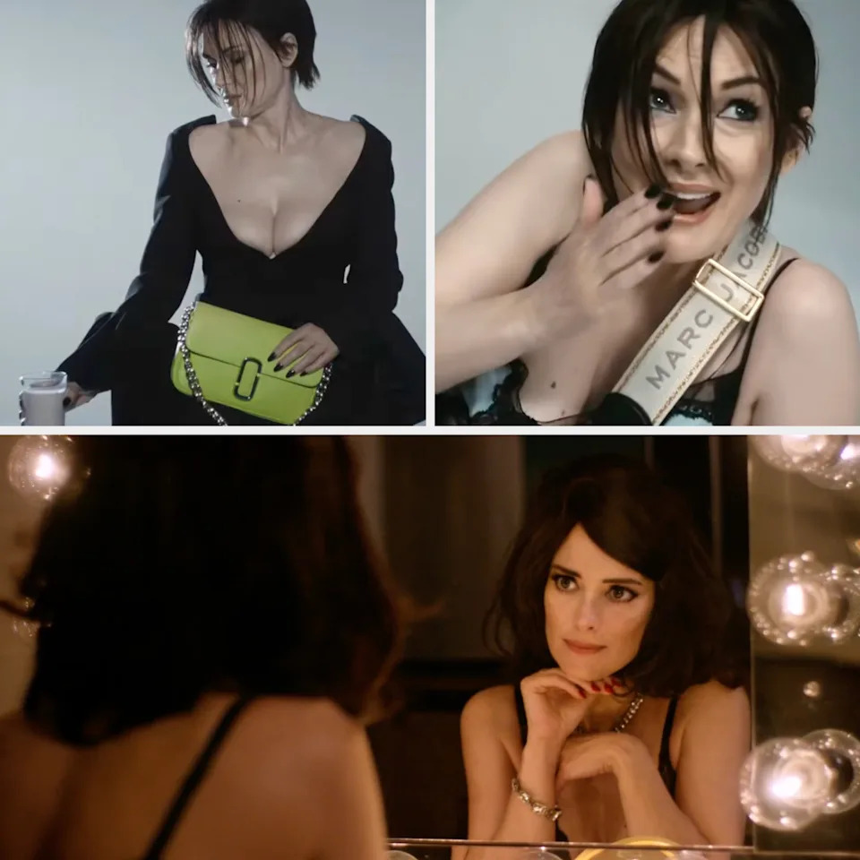 Winona Ryder in a 2022 and 2016 Marc Jacobs ad campaign