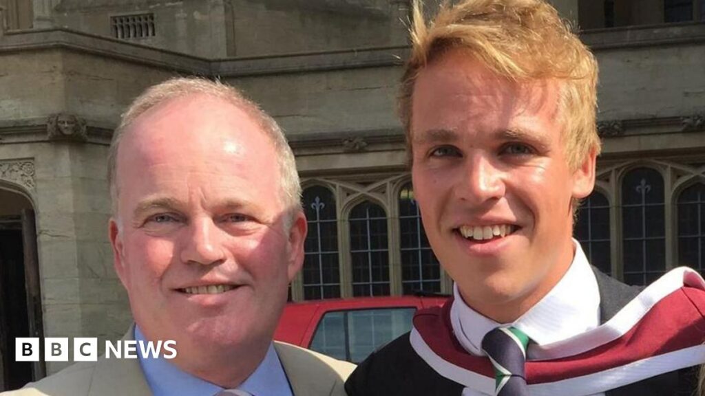 ‘My son spotted I had MND before my doctors did,’ says Suffolk dad A head and shoulders image of Nick Apperley and his son Harry. They are both smiling and looking into the camera. Nick has a cream coloured jacket over a light blue shirt. Harry has a dark coloured jacket over a white shirt and a navy and green tie.