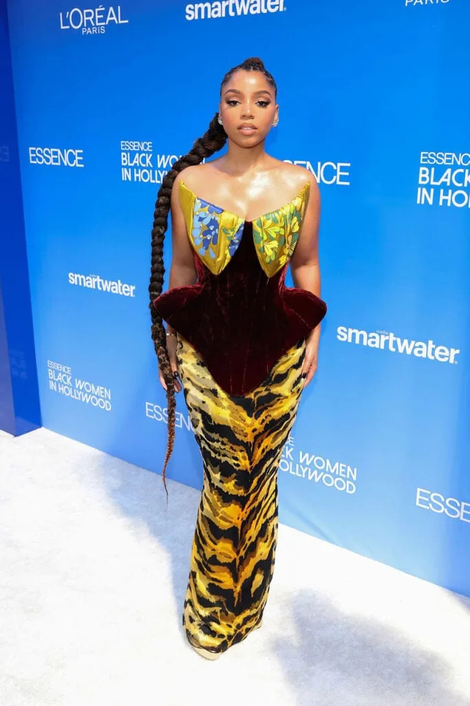 Chloe Bailey ESSENCE Black Women in Hollywood Awards, Chloe Bailey ESSENCE Black Women in Hollywood 2026 red carpet, Harris Reed Spring 2026 ESSENCE Black Women in Hollywood Awards, Harris Reed red carpet ESSENCE Awards, Chloe Bailey Harris Reed ESSENCE Awards