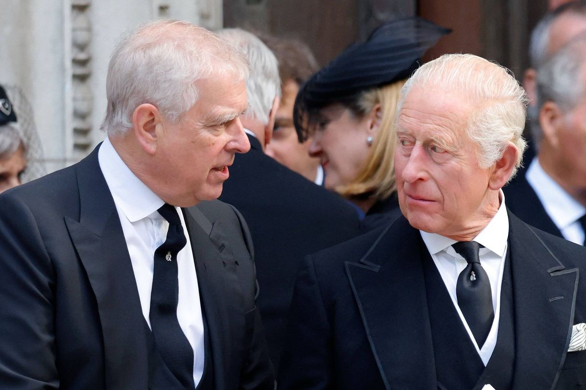 
Andrew with his older brother King Charles