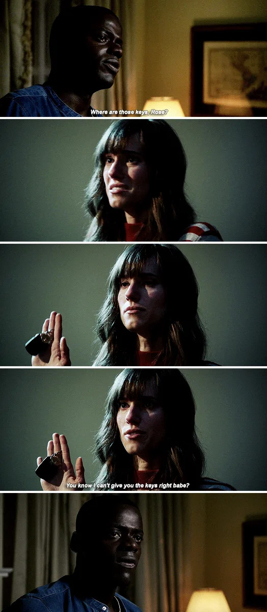 Chris asking Rose to give him his keys