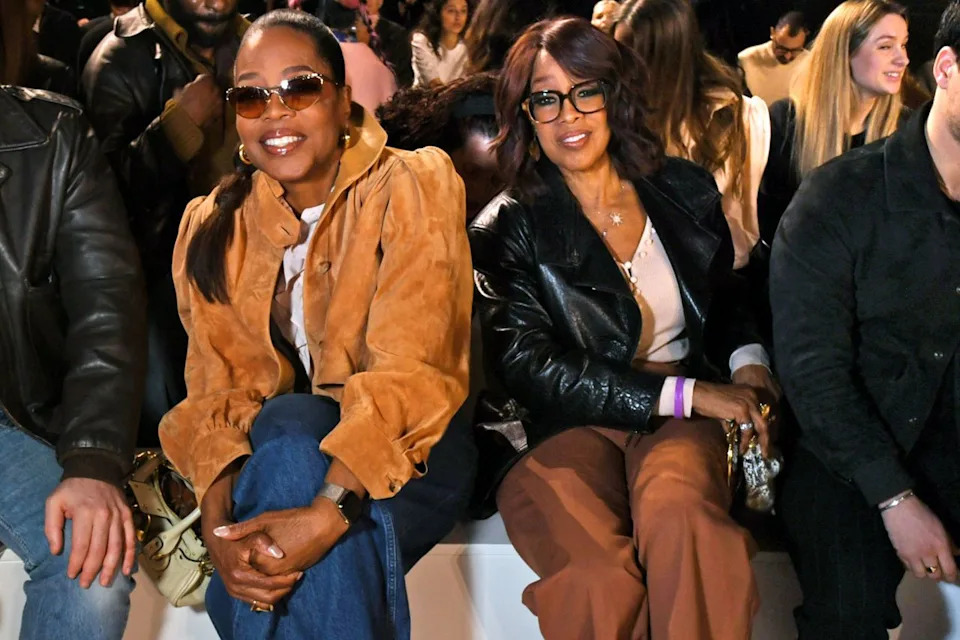 Oprah Winfrey and Gayle King at the Chloé show at Paris Fashion Week on March 5, 2026Credit: Dave Benett/Getty