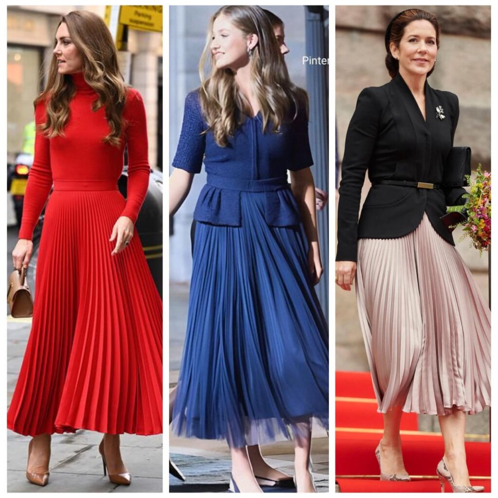 Who pulls off the classic micro-pleated skirt the best?