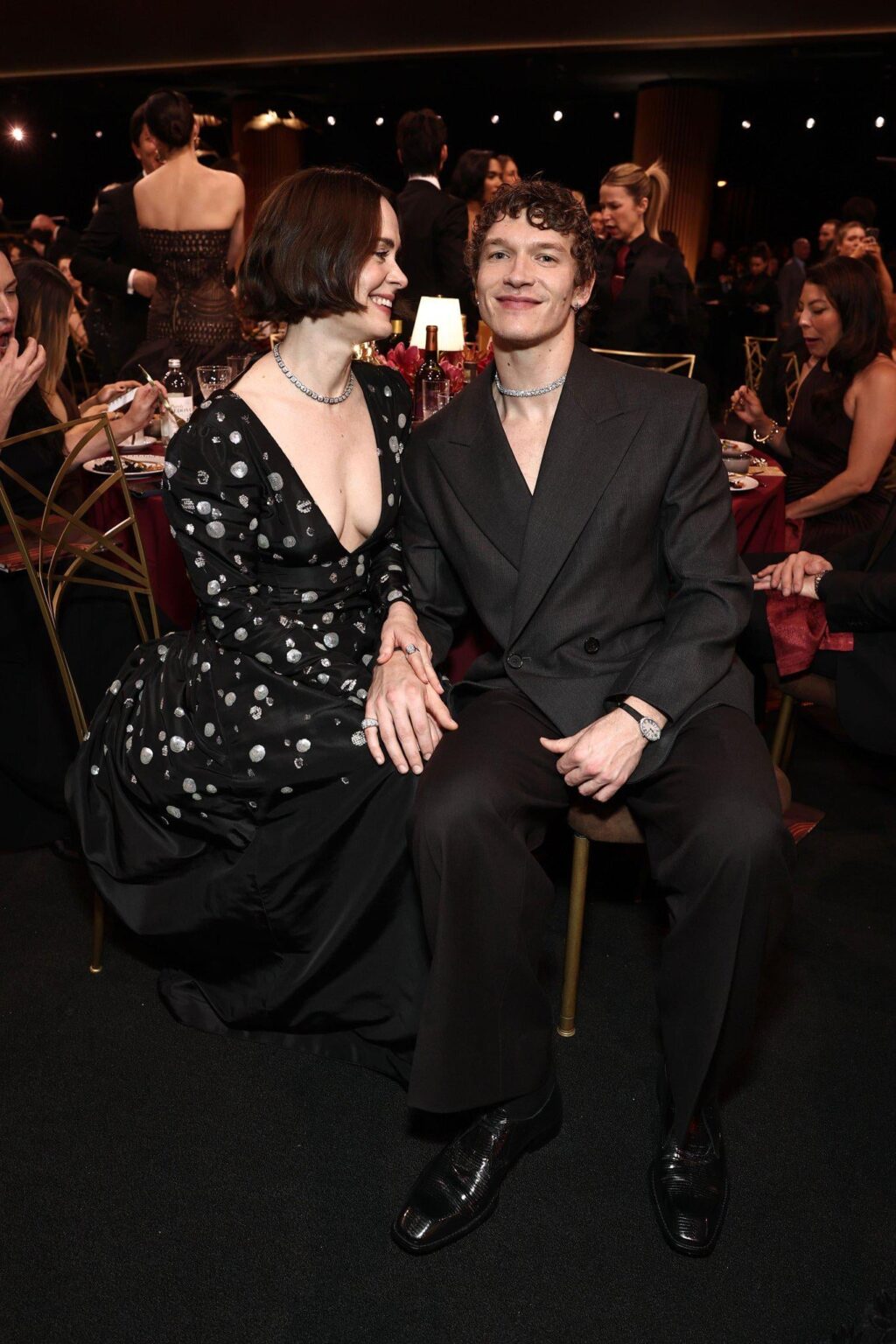 Connor Storrie and Sarah Paulson at the Actors Award
