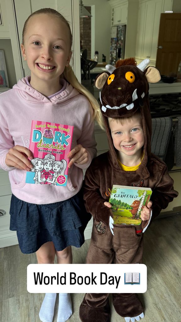 Rebecca Adlington's son in a Gruffalo outfit for World Book Day