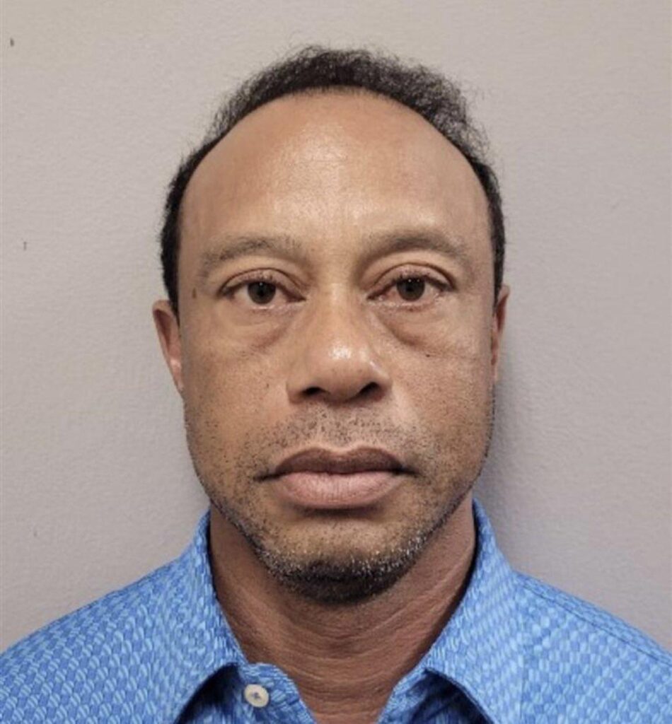Tiger Woods' mugshot for his DUI on 3/27/26
