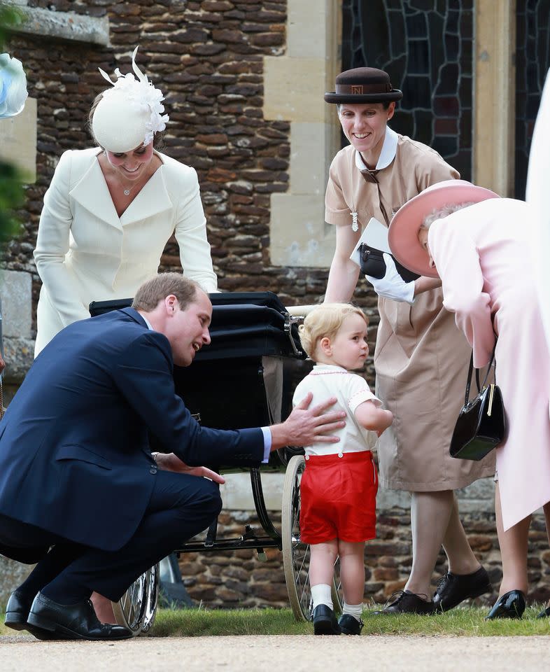 Maria Teresa Borrallo with Kate Middleton, Prince William, and Prince George in 2015.Credit: Getty