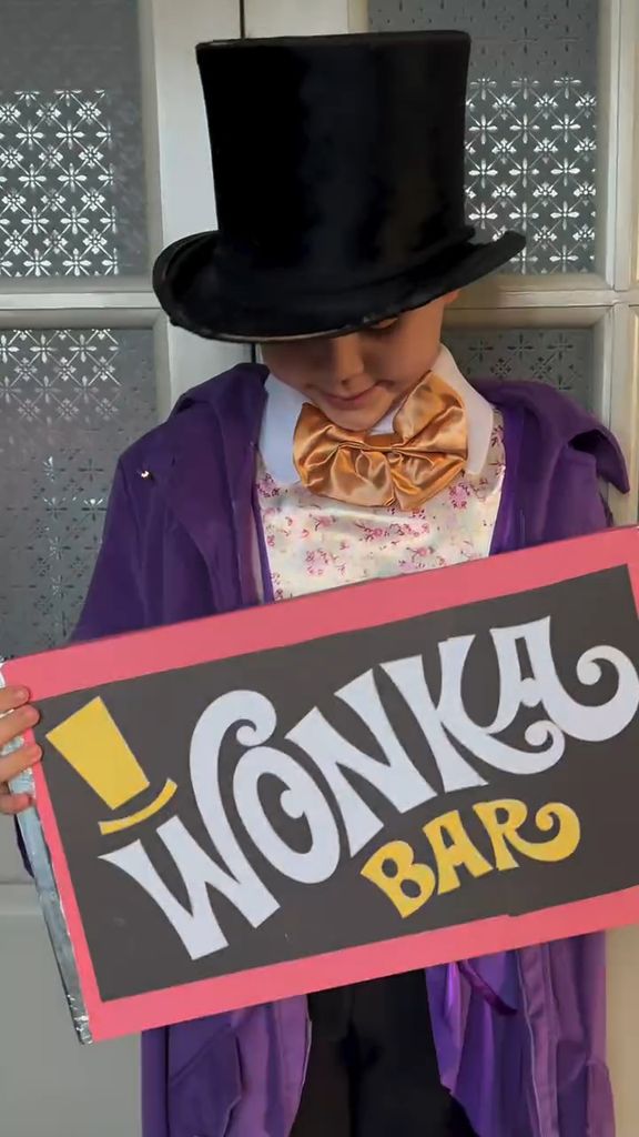 Myleene Klass' son dressed as Willy Wonka