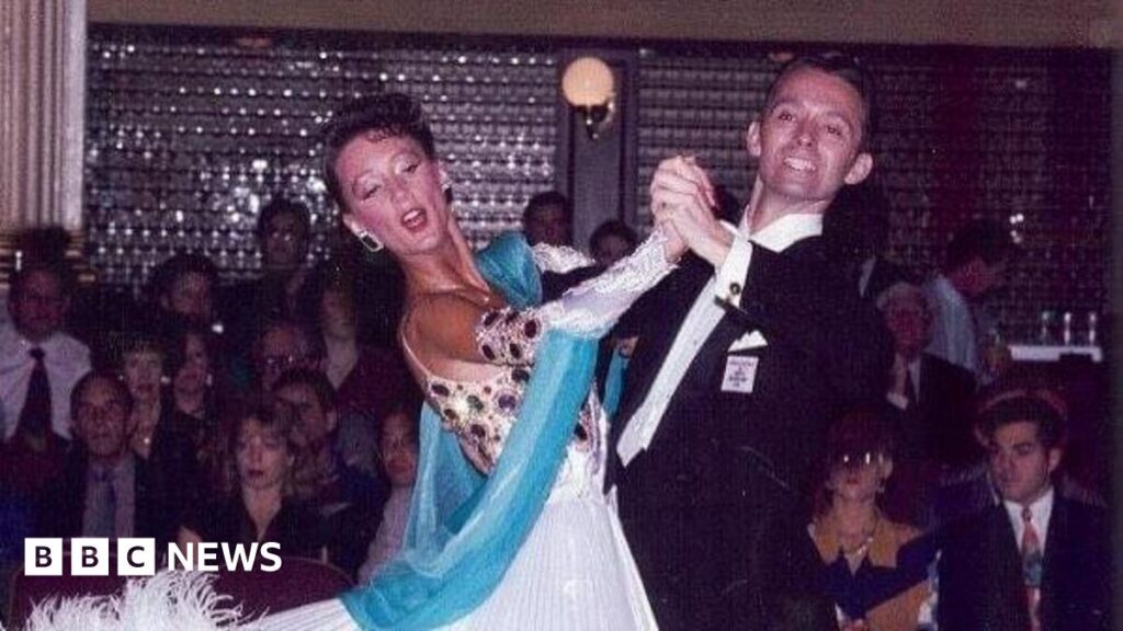 Stroke ‘destroys’ life of Strictly Come Dancing coach An old grainy picture of a man and woman doing ballroom dancing in front of a crowd.