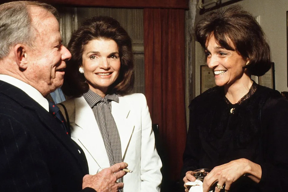 Jacqueline Kennedy Onassis (left) with her sister Nina Auchincloss Straight (left) in New York City, circa 1981Credit: Robert R McElroy/Getty