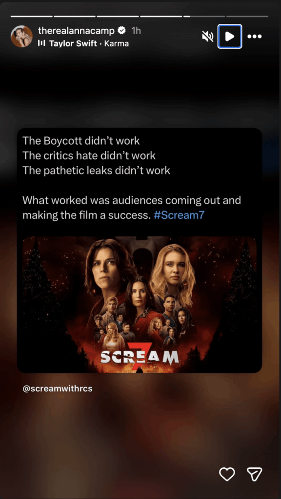 Anna Camp’s Response to Scream 7’s Boycotts. Anna Camp's Response to Scream 7's Boycotts.