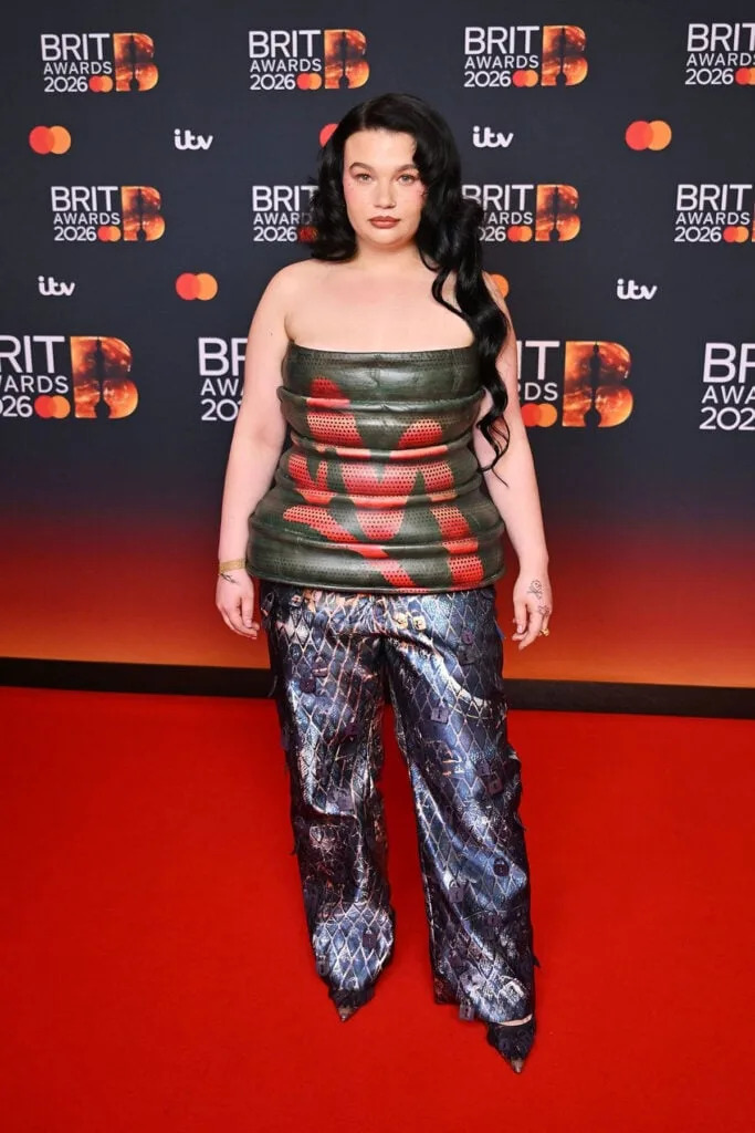 Lola Young BRIT Awards 2026, Lola Young M by Macy Grimshaw, Lola Young red carpet look, M by Macy Grimshaw runway, Lola Young fashion, BRIT Awards 2026 style