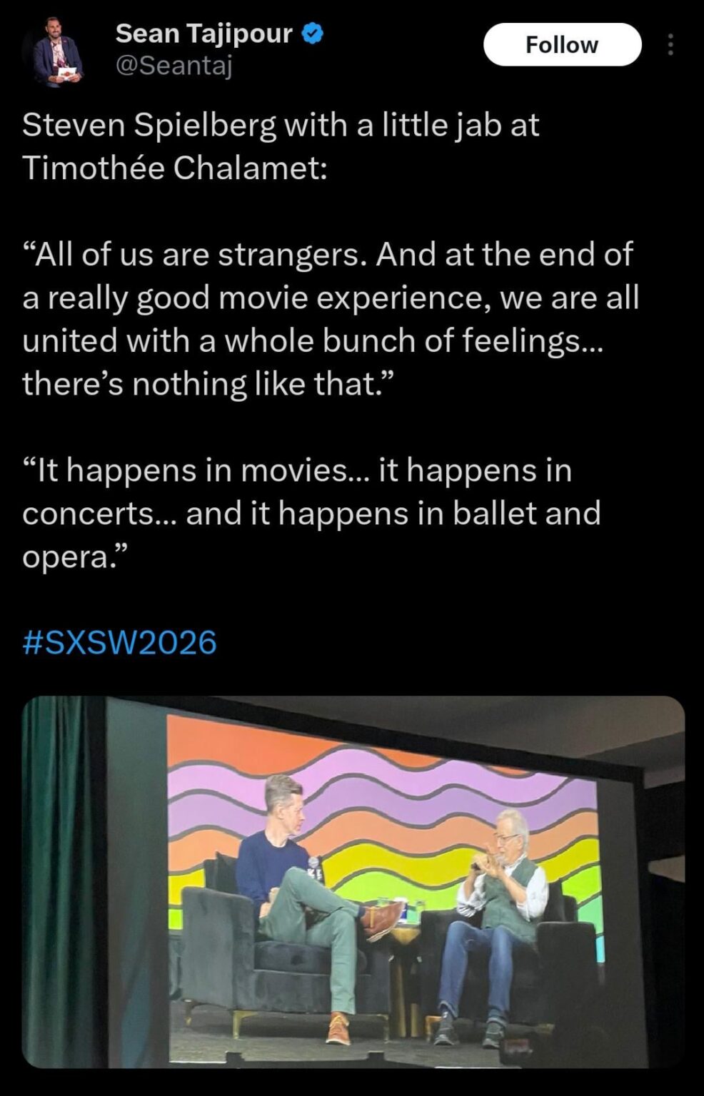 Steven Spielberg takes a dig at Timothee Chalamet