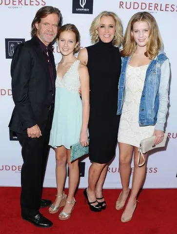William H. Macy, Felicity Hoffman and their daughtersCredit: Jon Kopaloff/FilmMagic