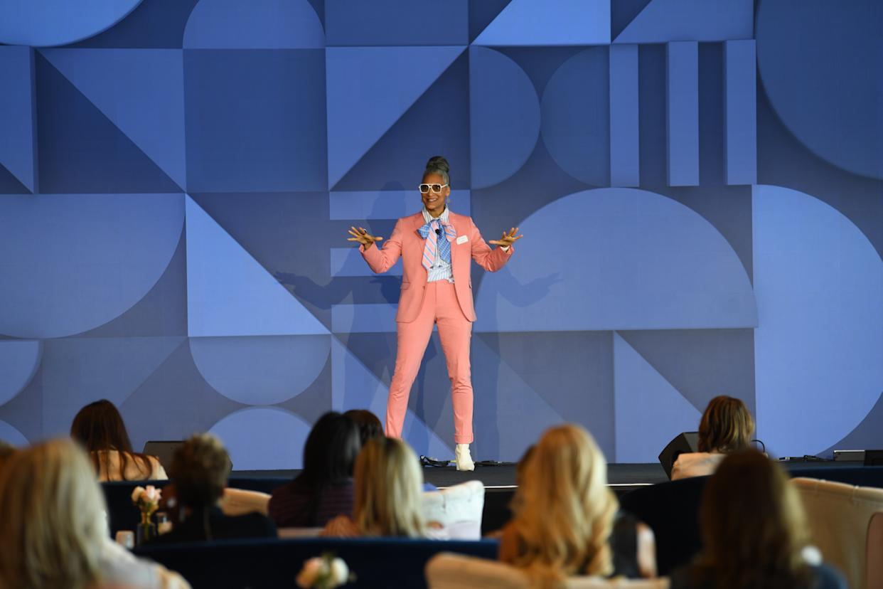 Carla Hall attends QVC Brings Together the Q50, All-Female Over 50 Collective at First-Ever Age of Possibility Summit at the Formula One Las Vegas Grand Prix at F1 Grand Prix Plaza on April 24, 2024 in Las Vegas, Nevada. (Photo by Denise Truscello/Getty Images for QVC)
