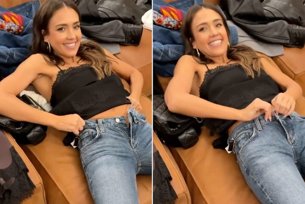 Jessica Alba Shows Off Her Genius Pants Zipping Technique in Hilarious BTS Video Jessica Alba Shows Off Her Genius Pants Zipping Technique in Hilarious BTS Video