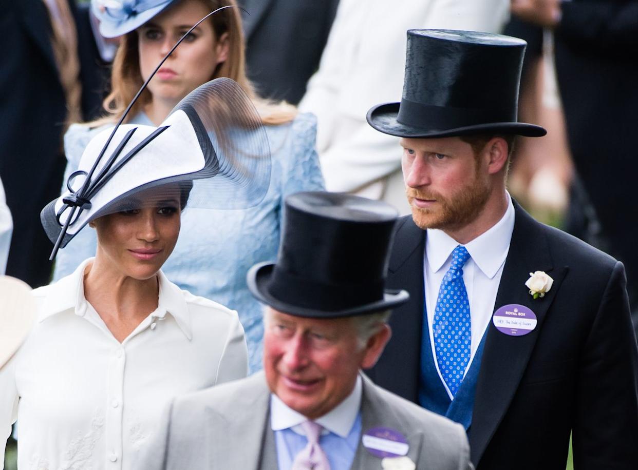Meghan Markle, King Charles, and Prince Harry on June 19, 2018Credit: Getty