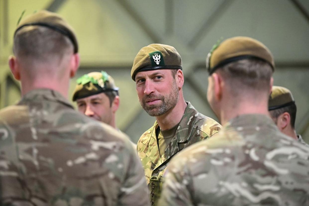 Prince William visiting with soldiers on March 26, 2026Credit: Getty