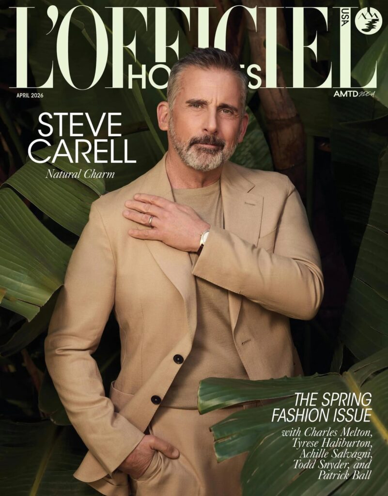 Steve Carell photographed by Brian Bowen Smith for L'OFFICIEL USA's Hommes April cover