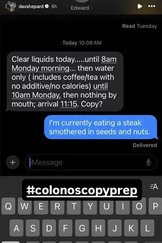 Dax Shepard on InstagramCredit: Dax Shepard