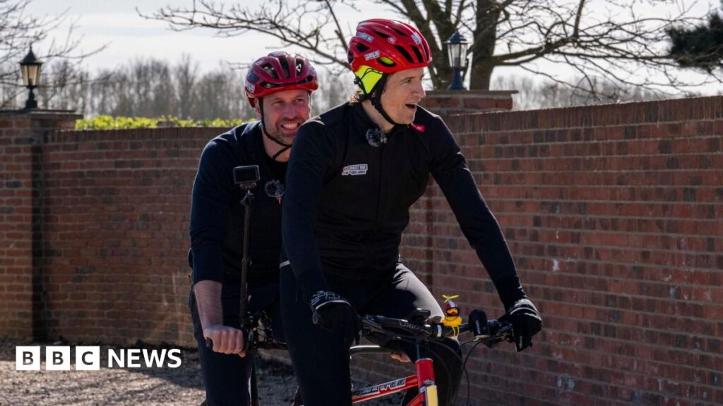 Prince William joins Greg James on Comic Relief bike ride