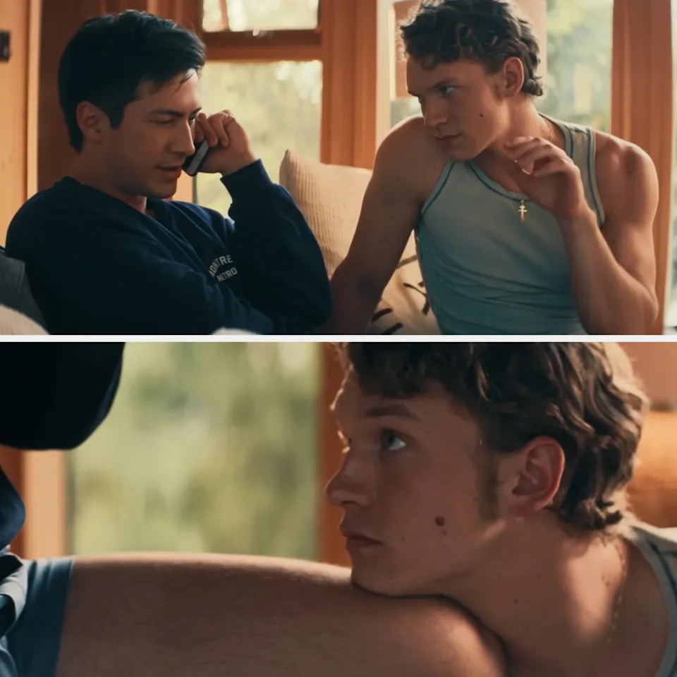 Hudson Williams and Connor Storrie in "Heated Rivalry"